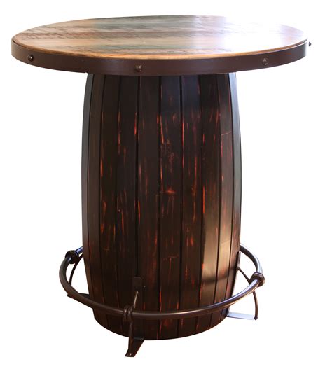 International Furniture Direct Antique Bistro Table Barrel Design ...