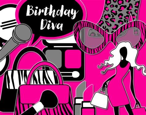 diva fashion happy birthday - Clip Art Library