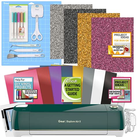 Buy Cricut Explore Air 2 Emerald Machine Bundle Heat Transfer, Guide ...