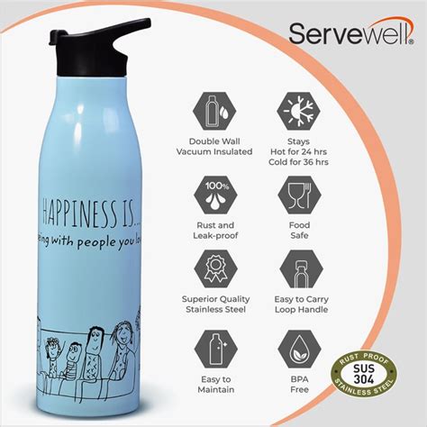 Buy SERVEWELL Camper Printed Vacuum Bottle - 500 ml from Servewell at ...