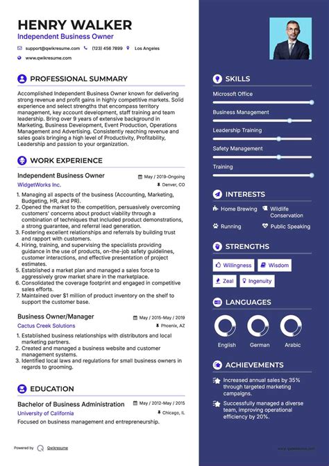 Business Owner Profile Sample 的图像结果