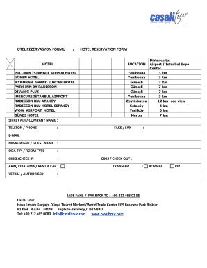 2016-2026 TR Casali Tour Hotel Reservation Form - City of Istanbul ...