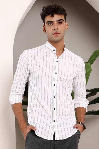 White Striped Shirt - Buy White Striped Shirt online at Best Prices in ...