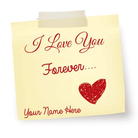 Write Name on I Love You Romantic Quote Greeting Card