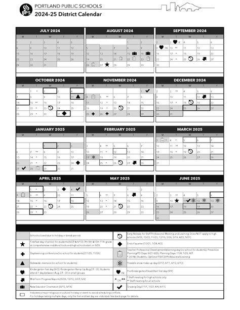 Portland Public Schools Calendar 2025-2026 | Academic Dates