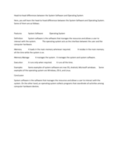 Image result for Difference Between Operating System Software