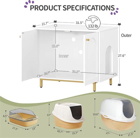 Hzuaneri Cat Litter Box Enclosure, Hidden Litter Box India | Ubuy