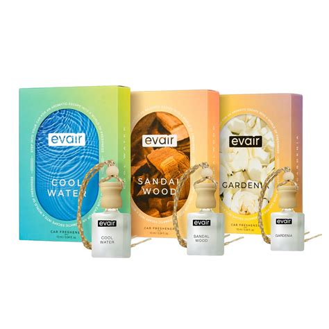 Evair Combo Pack of Car Air Freshener with Essential Oils Fragrances ...