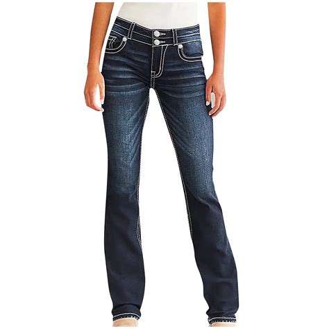 Wyobmus Women's Relaxed Straight Leg Jean High Waisted Wide Leg Bootcut ...