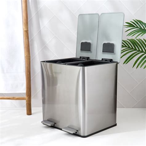 Buy Sedona Dunes Metal Pedal Dual Compartment Waste Bin - 15+15L from ...