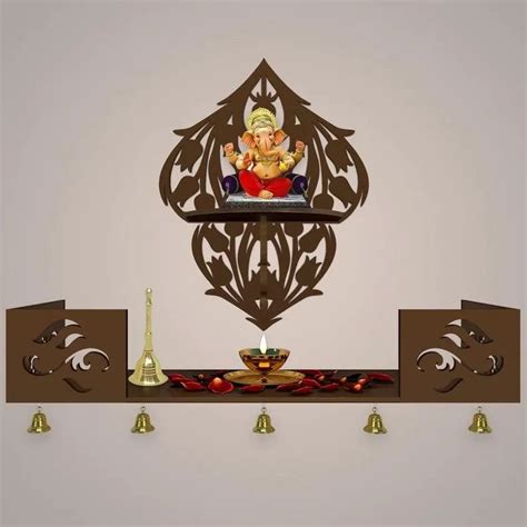 Ganesha Brown Wooden Shelf Temple Manufacturer, Supplier from Noida