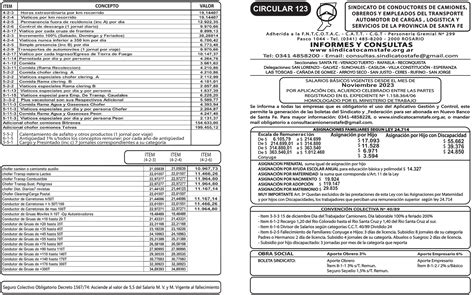 Escala Salarial Noviembre 2023 | Sindicato de Camioneros de Santa Fe