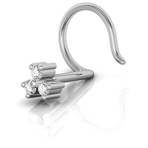Buy AVSAR 18k (750) White Gold and Diamond Nose Ring at Amazon.in