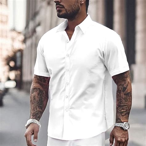 ZZHZGZ Late July Shirts for Men Mens Dress Shirts Short Sleeve Slim fit ...