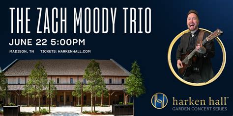 Harken Hall Garden Concert Series with The Zach Moody Trio, Harken Hall ...
