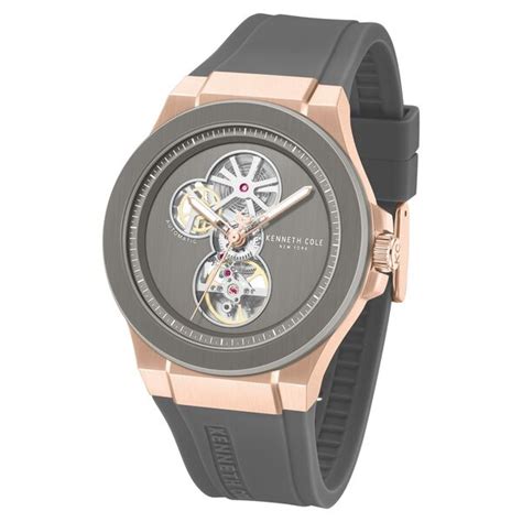 Buy Online Kenneth Cole Automatic Grey Dial Grey Silicone Strap Watch ...