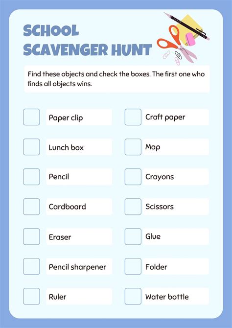 Free printable scavenger hunt template, Download Free printable ...