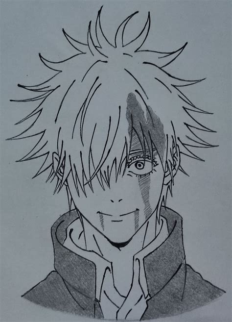 Gojo Satoru "Hey, long time no see." | Anime drawing books, Anime face ...
