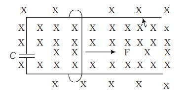 A wire having mass m and length l can freely slide on a pair of ...