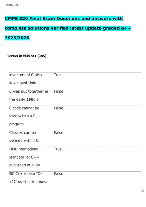 CMPE 320 Final Exam Questions and answers with complete solutions ...