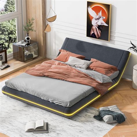 Danolapsi Upholstery Platform Bed Frame Full Size/Queen Size Floor Bed ...