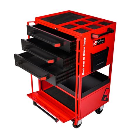 Kabage 3DTTC150RA 3 Drawer Tool Trolley with Cabinet 150kg — Inaithiram