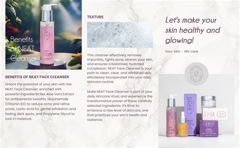 CÉRYS SKINTIALS Neat Face Cleanser | Vit B3 | Lactic Acid | Vegan ...