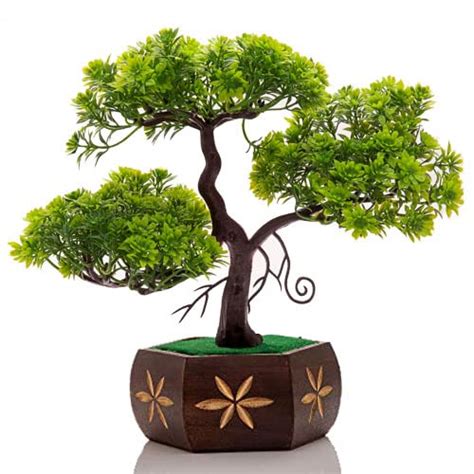 Buy Artificial Plant Japanese Bonsai Trees with Wooden Pot for Home ...