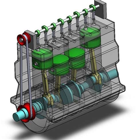 4缸发动机三维图模型3D模型下载_三维模型_SolidWorks模型 - 制造云 | 产品模型