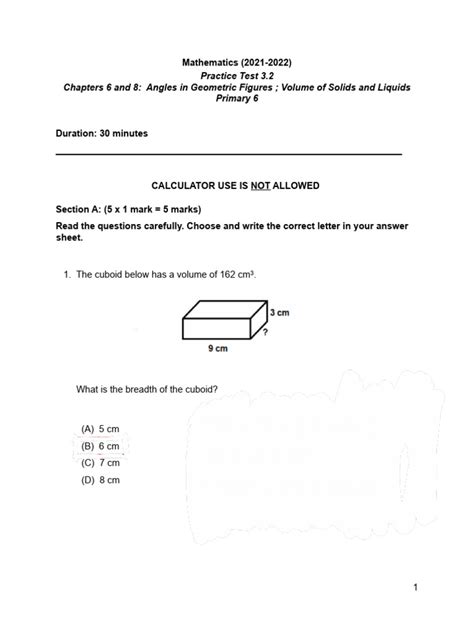 Image result for Volume of Solids Practise Problem