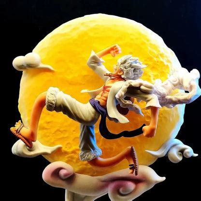 One Piece Monkey D' Luffy Gear 5 Sun God Nika Flying Under Moon LED Li ...