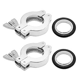 2 Pcs KF25 Aluminium Wing Nut Hinge Clamp w/Aluminum Centering Ring ...
