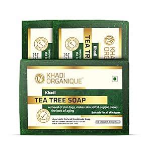Buy Khadi Organique Natural Herbal Handmade Tea Tree Soap, Pack of 3 ...