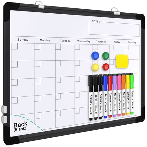 Buy Small Monthly Dry Erase Whiteboard for Wall, 16in x 12in Magnetic ...