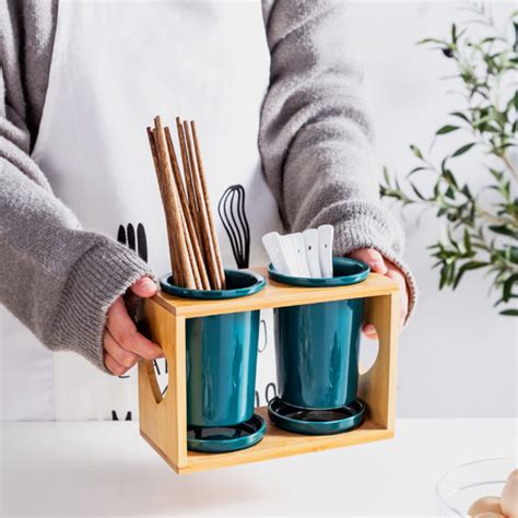 Wooden Cutlery Stand Online - Premium Cutlery Holder | Nestasia