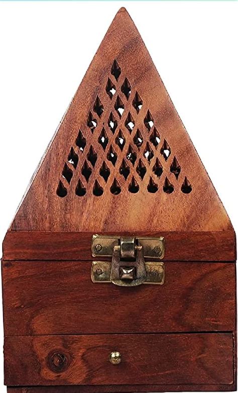 FK Arts and Crafts Wooden Handmade Incense Sticks Holder Wooden Pyramid ...