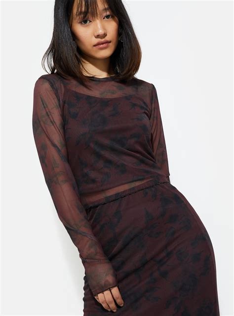 Buy ALAYA F x URB_N Women Printed Mesh Top with Camisole Online at just ...