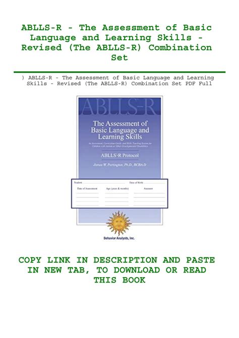 ^DOWNLOAD-PDF) ABLLS-R - The Assessment of Basic Language and Learning ...