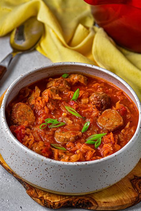 Sausage and Cabbage Soup - CheekyKitchen