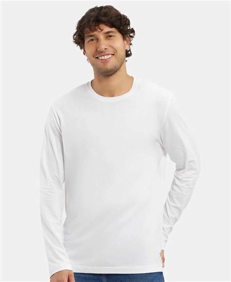 Buy Super Combed Cotton Rich Solid Round Neck Full Sleeve T-Shirt ...