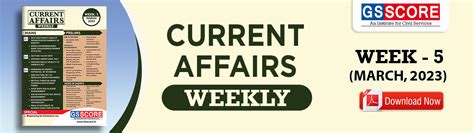Weekly current affairs compilation for UPSC, Current Affairs pdf for ...