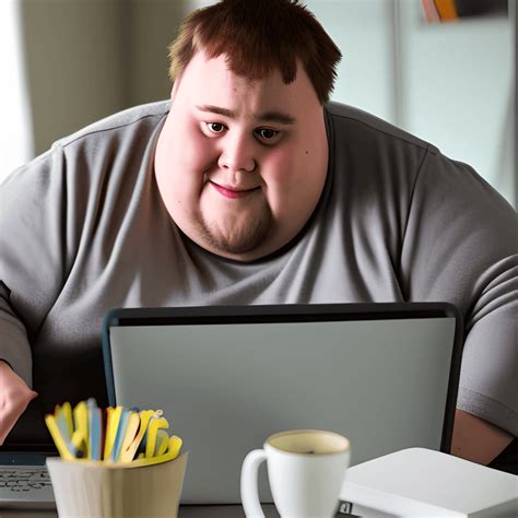 A Fat Guy Using Discord · Creative Fabrica