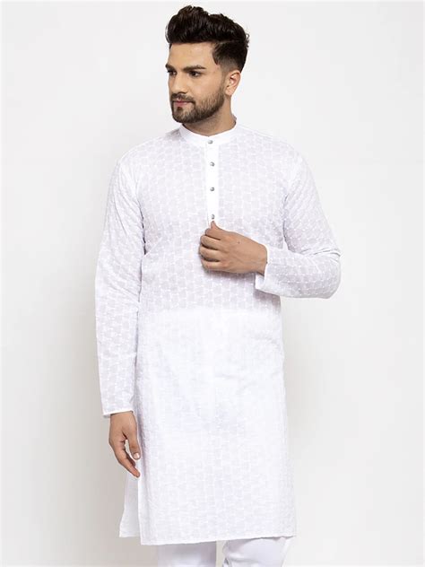 Jompers Men White Chikan Kurta Only ( KO 561 White ) – Jompers Wholesale