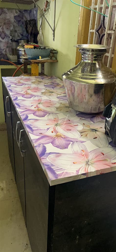 WallDaddy Wallpaper Self Adhesive Purple Flower Size (300x45) CM for ...