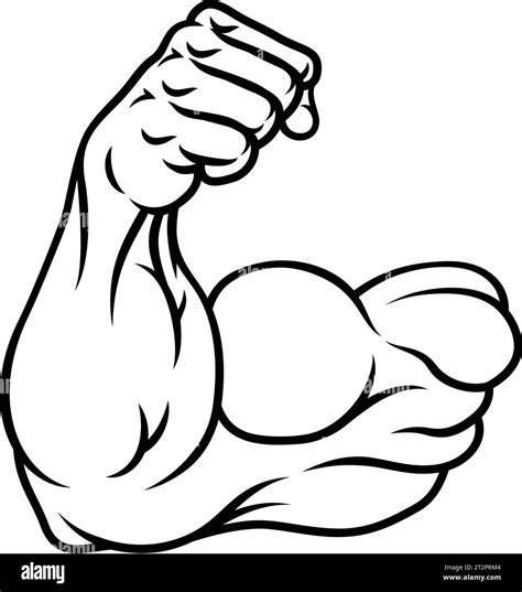 Strong Muscular Arm Bicep Muscle Cartoon Icon Stock Vector Image & Art ...