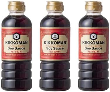 Kikkoman Naturally Brewed Soy Sauce - 1.5 liter (500 ml X 3) | Made in ...