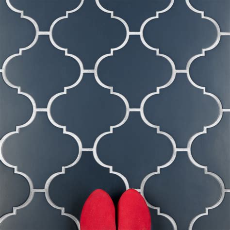 Affinity Tile (Sample) Provenzale Lantern Dark Bleu 8-in x 8-in Satin Porcelain Floor and Wall ...