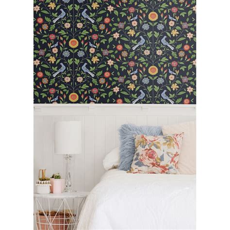 NextWall 30.75-sq ft Midnight Blue Vinyl Birds Self-adhesive Peel and ...