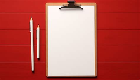 Empty clipboard mock up on wooden simple white clip board blank ...