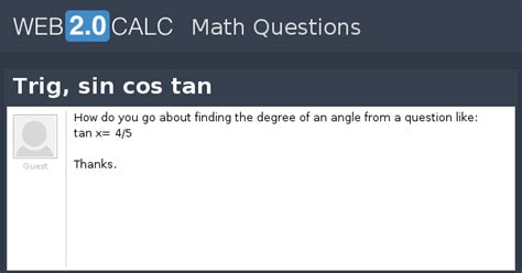 View question - Trig, sin cos tan